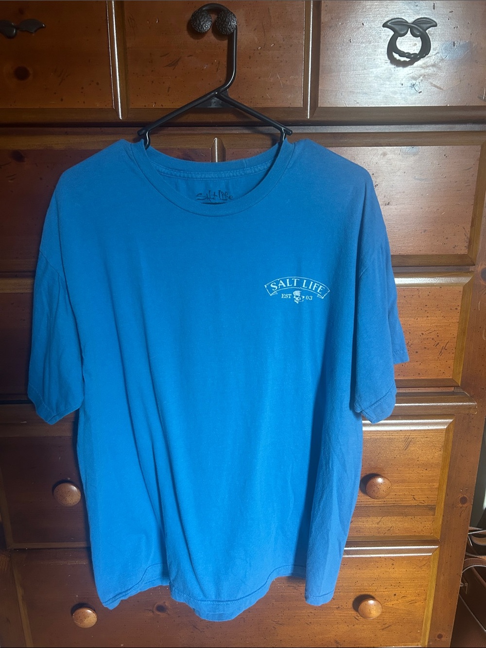 Salt Life Short Sleeve Tee in Bright Blue with Chest Logo